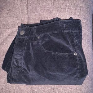 Velvet like material black womens pants